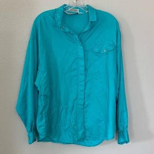 Vintage Diane Von Furstenberg Dolman Long Sleeve Button Down Shirt size Large